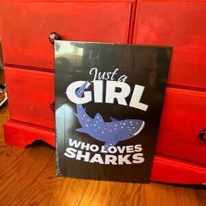 NEW Displate metal sign Just A Girl Who Loves Sharks whale shark magnetic hang